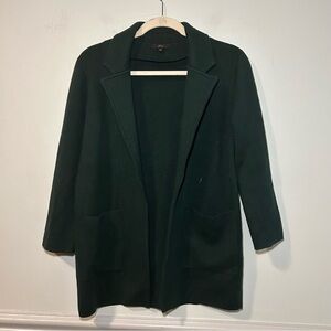 J. Crew Green Knit Merino Wool Long Sleeve Sweater Blazer Size XS
